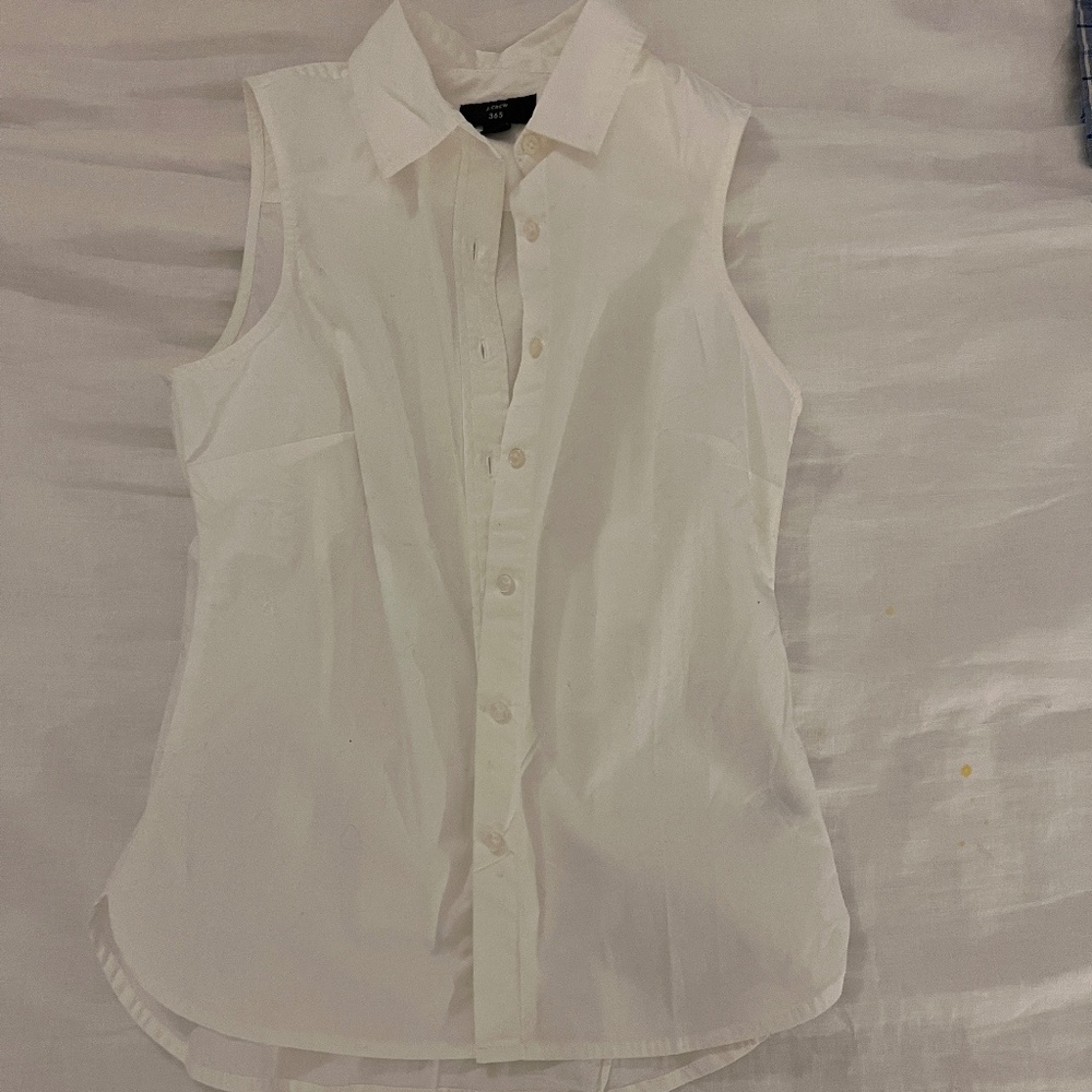 J Crew Sleeveless Button Down